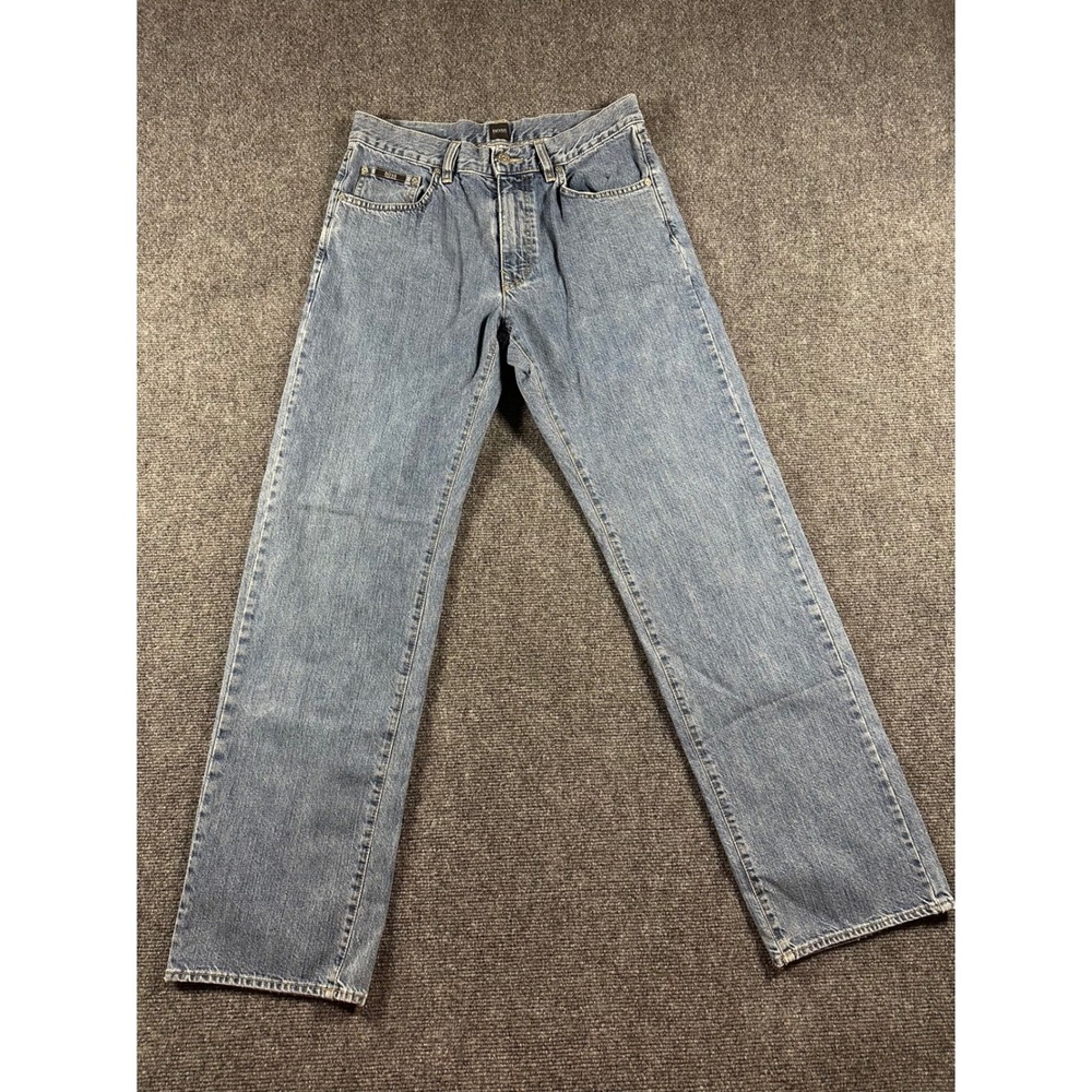 BOSS Hugo Boss Mens Jeans Light Wash Denim Pants 32x32 Straight Fit Arkansas